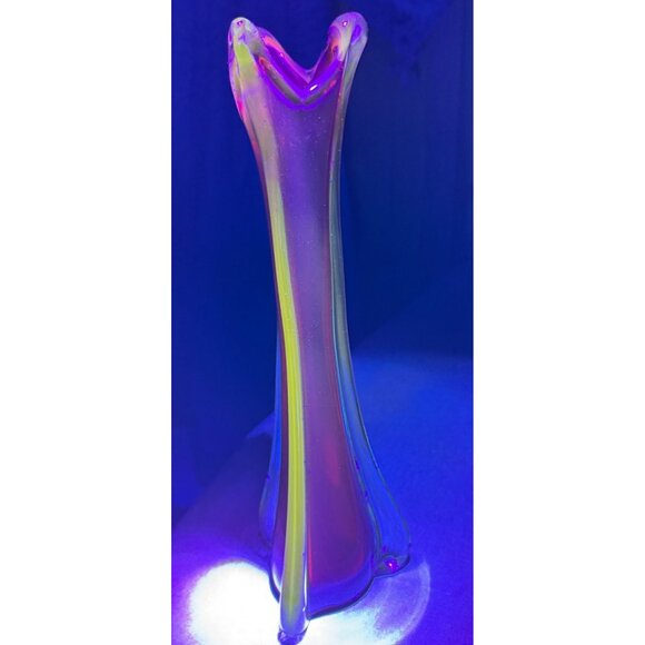 Vintage UV Extra Large Organic Red Blue Murano Glass Sommerso Vase Italian 1970s - Picture 5 of 11